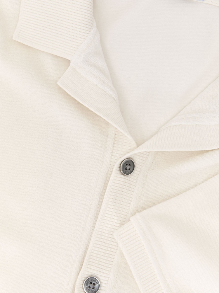 Reiss White Eden Towelling Short-Sleeve Shirt - Image 5 of 5