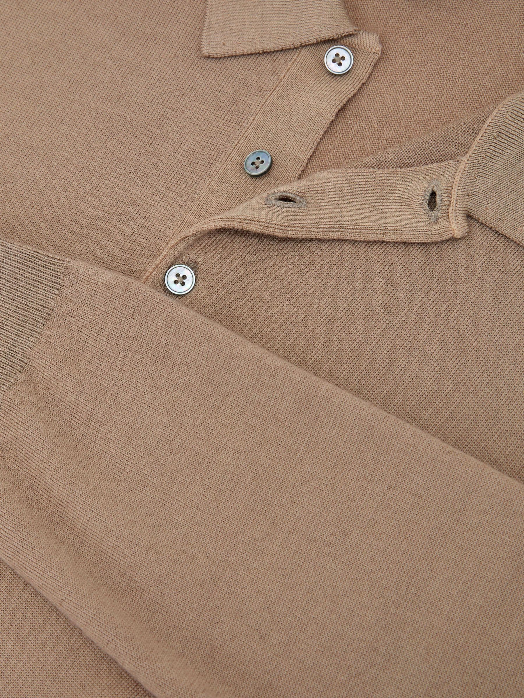 Buy Reiss Taupe Brown Jay Pigment-Dyed Merino Wool Long-Sleeve 
