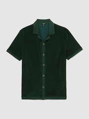 Reiss Forest Green Eden Towelling Short-Sleeve Shirt - Image 2 of 6