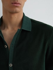 Reiss Forest Green Eden Towelling Short-Sleeve Shirt - Image 3 of 6