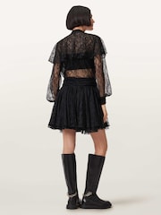 AllSaints Black Athena Lace Skirt - Image 7 of 8