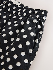 Black/White Spot Stretch Linen Blend Culottes - Image 8 of 8