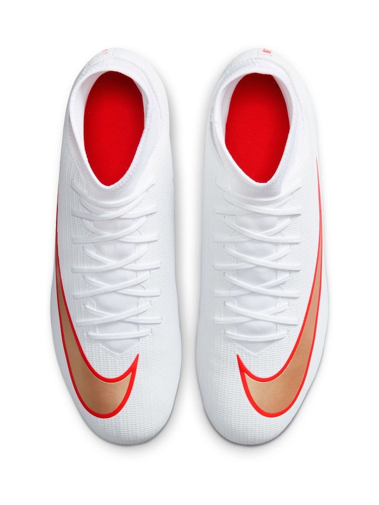 Nike White Mercurial Superfly 11 Club Multi Ground High Football Boots - Image 9 of 9