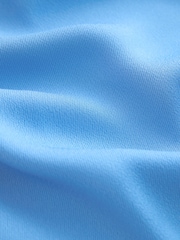 Blue Short Sleeve Overhead V-Neck Blouse - Image 2 of 3