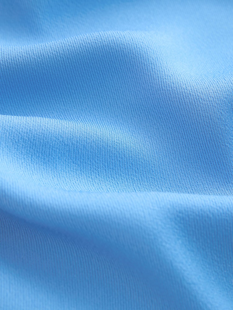 Blue Short Sleeve Overhead V-Neck Blouse - Image 2 of 3 Blue Short Sleeve Overhead V-Neck Blouse - Image 2 of 3