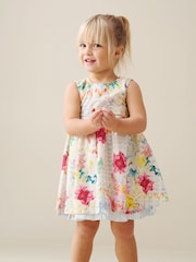 Angel & Rocket Cream Seren Printed Tie Waist Dress - Image 3 of 6