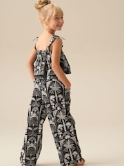 Angel & Rocket Black Amie Monochrome Palm Print Top & Jogger Set - Image 3 of 8