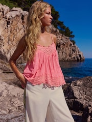 Pink Lace Trim Cami Top - Image 2 of 4