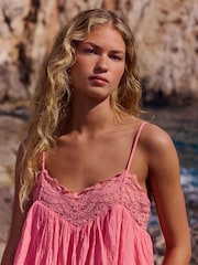 Pink Lace Trim Cami Top - Image 4 of 4