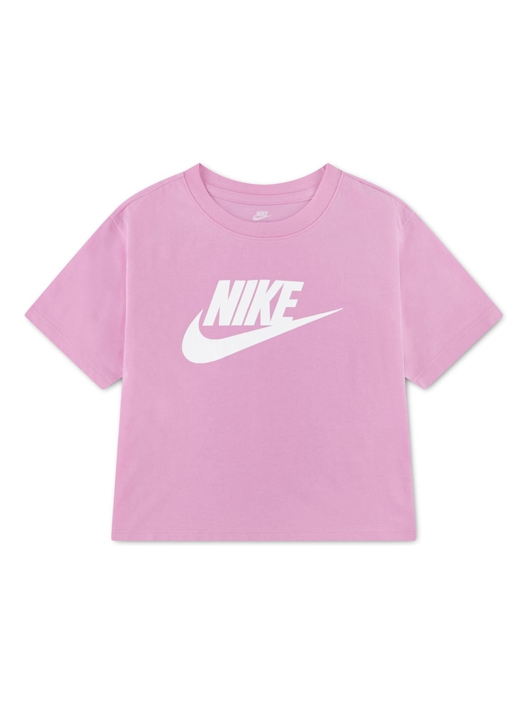 Nike Pink Kids Boxy T-Shirt - Image 1 of 3 Nike Pink Kids Boxy T-Shirt - Image 1 of 3
