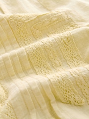 Yellow Lace Detail Short Sleeve Blouse - Image 3 of 3