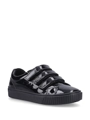 Hush Puppies Black Elsie Touch Fastening Patent Junior School shoes - Image 2 of 4