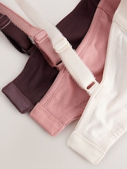 Chocolate/Pink/Cream Padded Full Cup Cotton Blend Ultimate Comfort Bras 3 Pack - Image 10 of 11