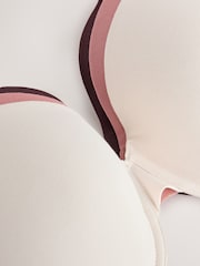 Chocolate/Pink/Cream Padded Full Cup Cotton Blend Ultimate Comfort Bras 3 Pack - Image 11 of 11