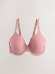 Chocolate/Pink/Cream Padded Full Cup Cotton Blend Ultimate Comfort Bras 3 Pack - Image 8 of 11