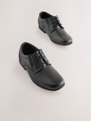 Black Extra Wide Fit (H) School Leather Lace-Up Shoes - Image 1 of 4