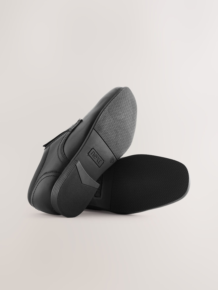 Black Extra Wide Fit (H) School Leather Lace-Up Shoes - Image 2 of 4