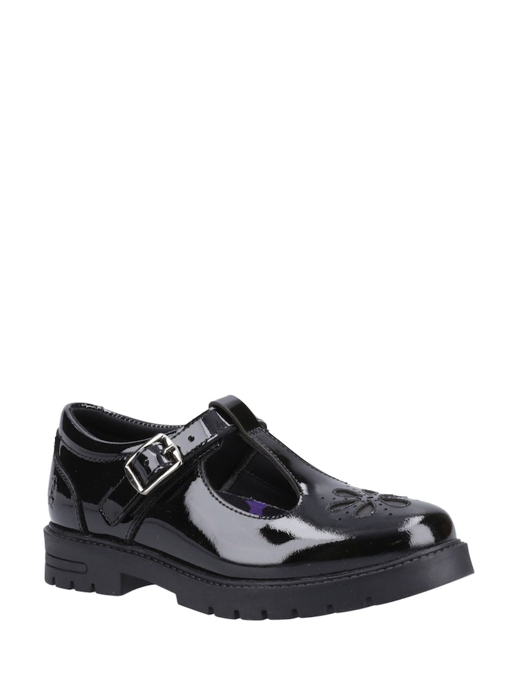 Hush Puppies Black Fiona Patent Junior School Shoes - Image 2 of 4 Hush Puppies Black Fiona Patent Junior School Shoes - Image 2 of 4