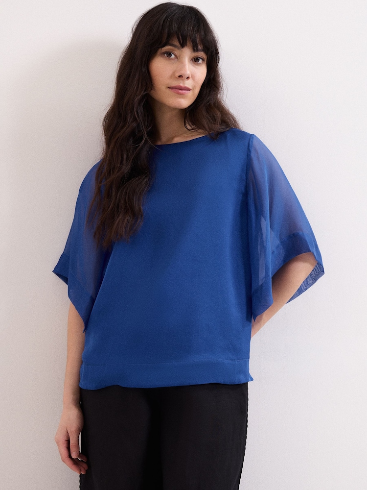 Phase Eight Blue Florence Silk Blouse - Image 1 of 6