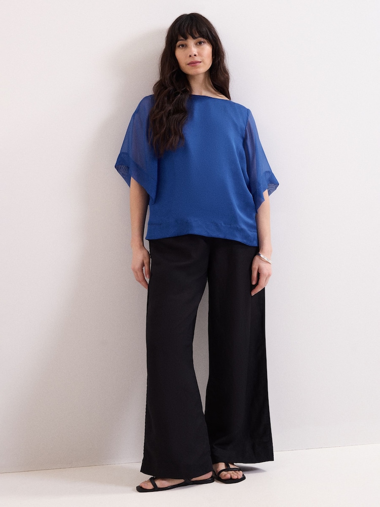 Phase Eight Blue Florence Silk Blouse - Image 2 of 6