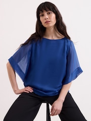 Phase Eight Blue Florence Silk Blouse - Image 3 of 6