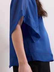 Phase Eight Blue Florence Silk Blouse - Image 5 of 6