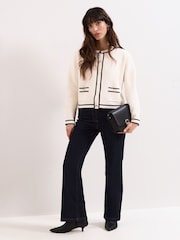 Phase Eight White Lola Tipped Jacket - Image 2 of 5