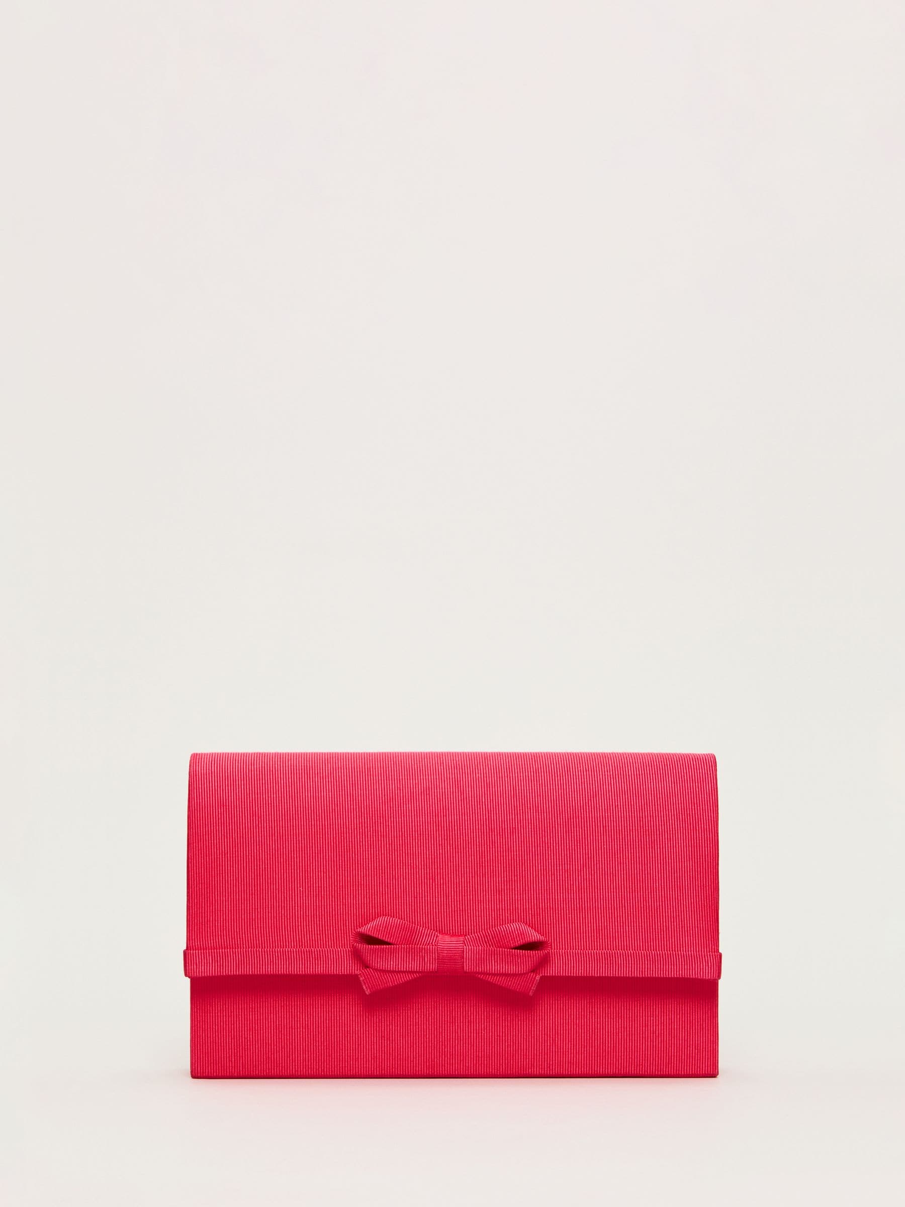 Phase Eight Women's Pink Grosgrain Bow Clutch Purse