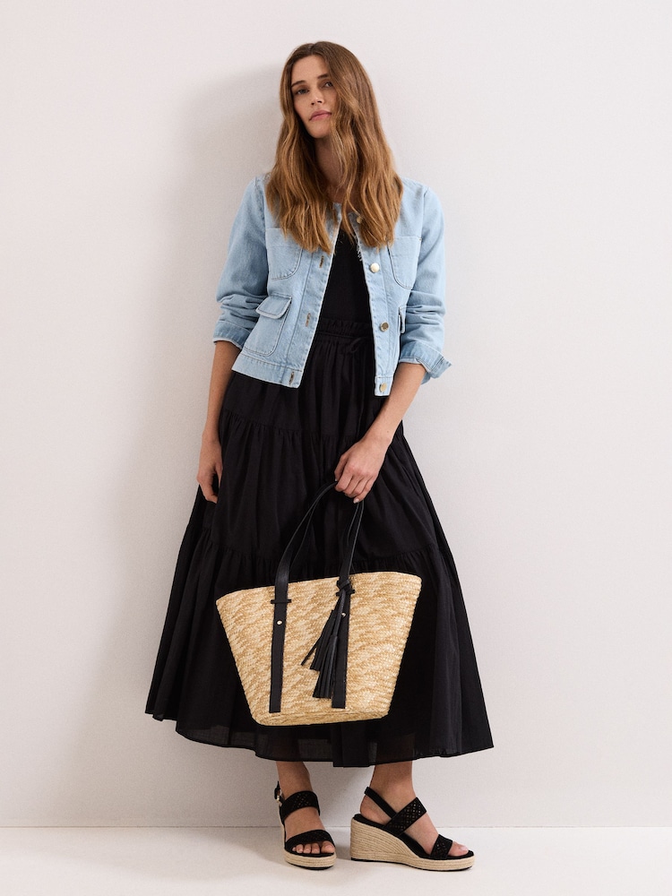 Phase Eight Black Alva Cotton Skirt - Image 1 of 6