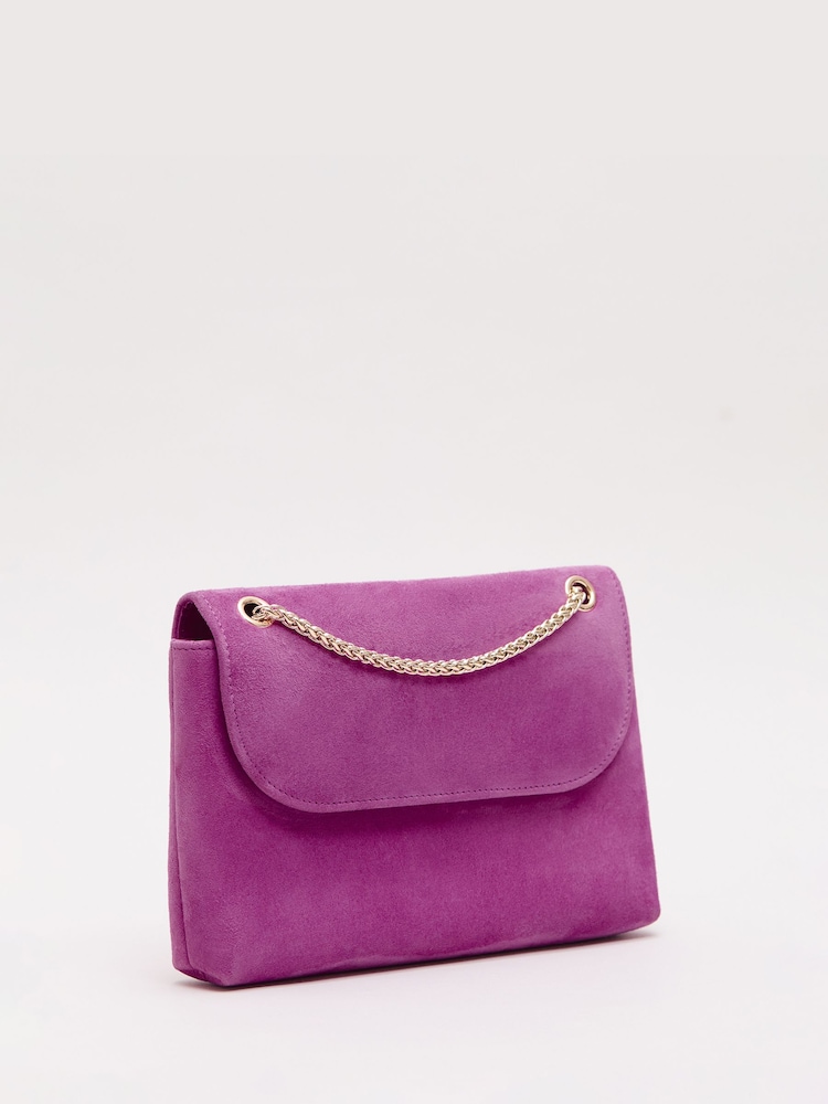 Phase Eight Purple Suede Clutch Bag - Image 2 of 5