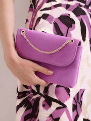 Phase Eight Purple Suede Clutch Bag - Image 4 of 5