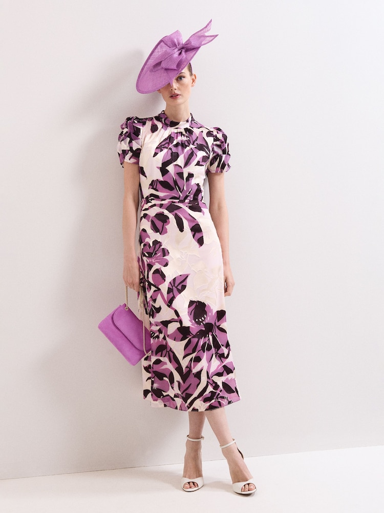 Phase Eight Purple Suede Clutch Bag - Image 5 of 5