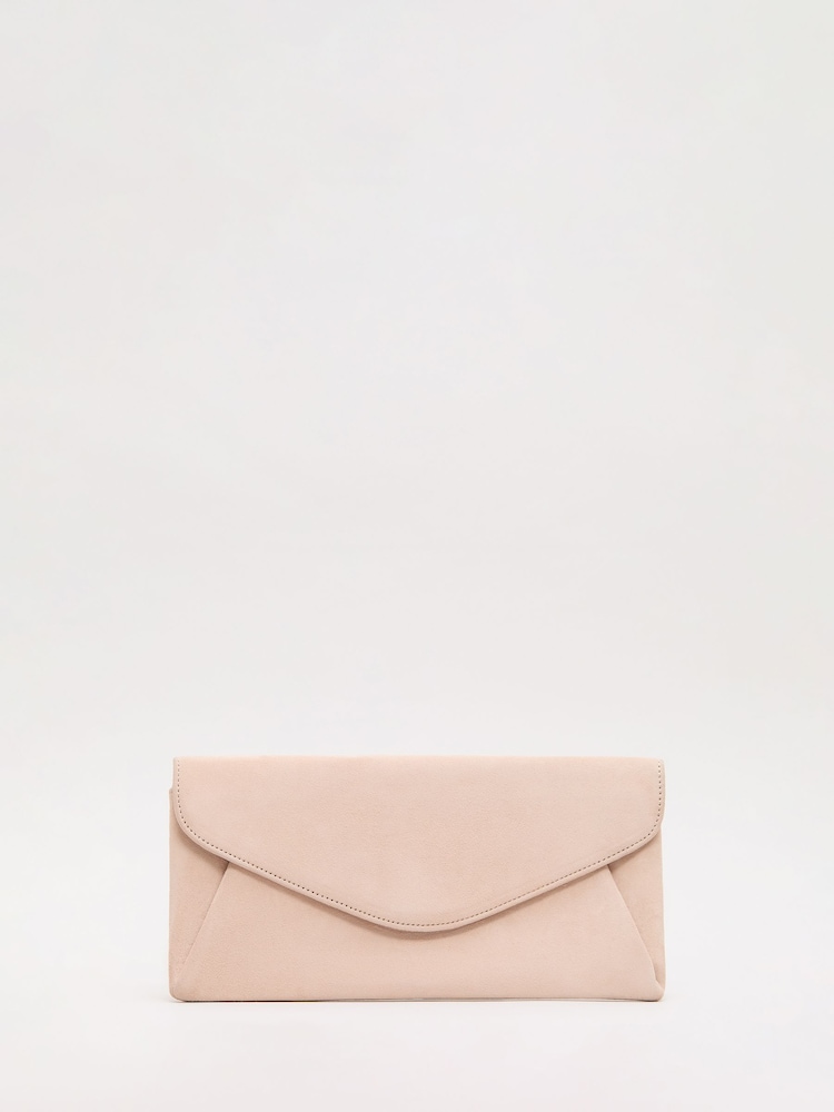 Phase Eight Natural Suede Clutch Bag - Image 1 of 7