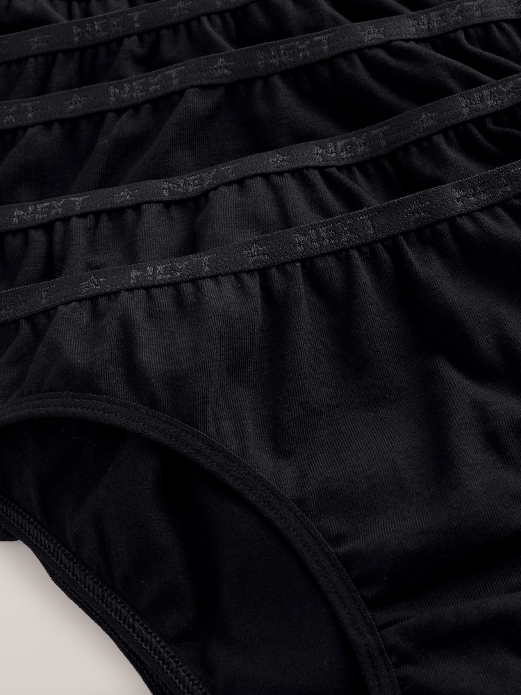 Black Thin Elastic Bikini Brief 7 Pack (5-16yrs) - Image 11 of 11