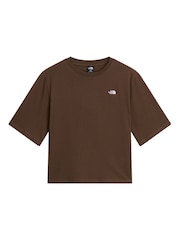 棕色 - The North Face Essential Simple Dome Boxy Relaxed T-Shirt - 5的图像4｝