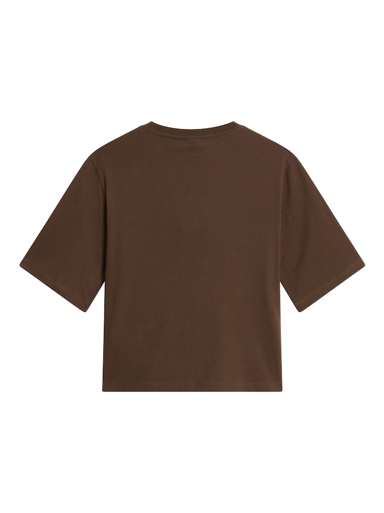 棕色 - The North Face Essential Simple Dome Boxy Relaxed T-Shirt - 5的图像5｝
