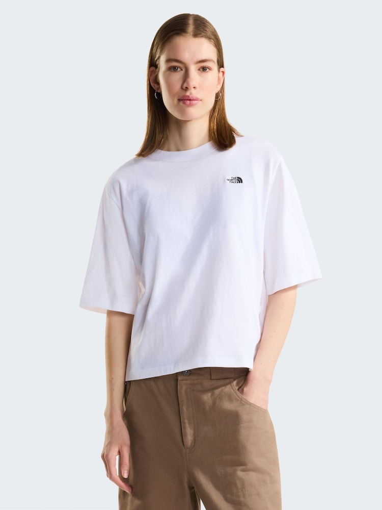 白色 - The North Face Essential Simple Dome Boxy Relaxed T-Shirt - 5的图像1｝