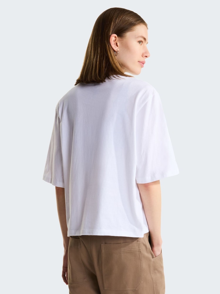 白色 - The North Face Essential Simple Dome Boxy Relaxed T-Shirt - 5的图像2｝