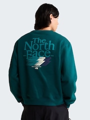 Zielony - The North Face Retro Trail Graphic Relaxed Sweat Top - Obraz 1 z 5