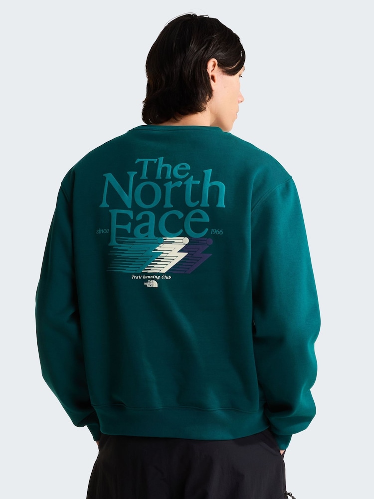 Zielony - The North Face Retro Trail Graphic Relaxed Sweat Top - Obraz 1 z 5 Zielony - The North Face Retro Trail Graphic Relaxed Sweat Top - Obraz 1 z 5