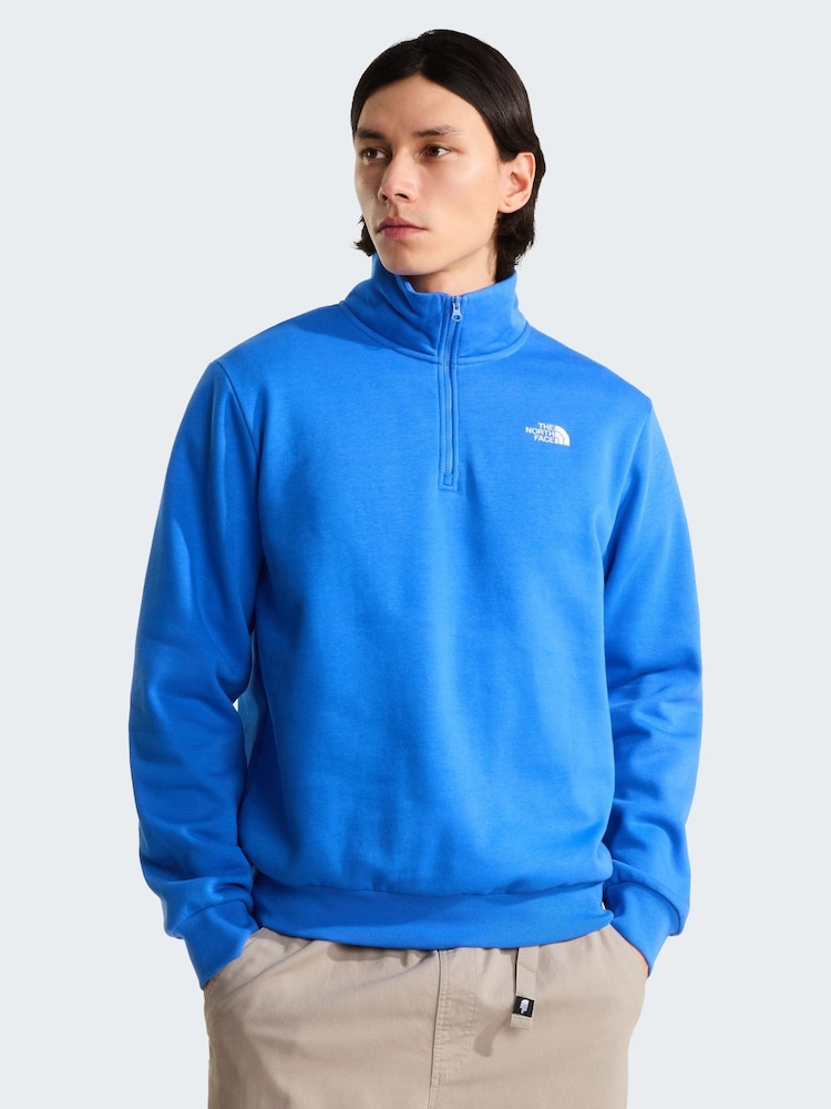 The North Face Active Blue Evolution Simple Dome 1/4 Zip Sweat Top - Image 1 of 5 The North Face Active Blue Evolution Simple Dome 1/4 Zip Sweat Top - Image 1 of 5