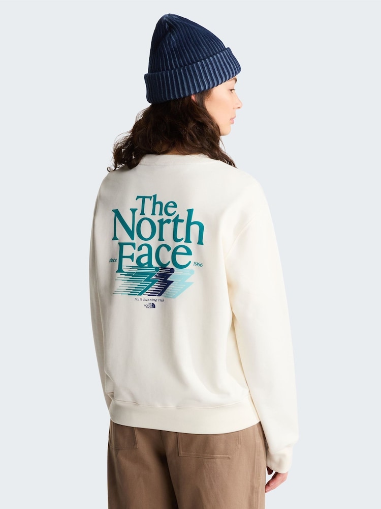 The North Face White Retro Trail Relaxed Graphic Sweat Top - Image 1 of 5