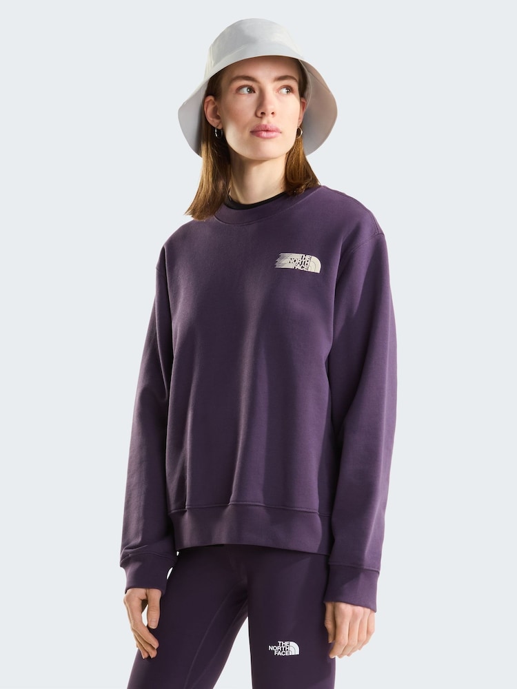 The North Face Purple Retro Trail Relaxed Graphic Sweat Top - Image 1 of 5