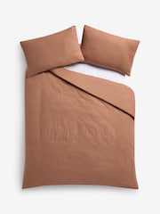 Orange Hazel Supersoft Brushed Cotton Plain Bed Set - Image 2 of 3