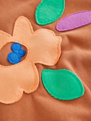 Rust Brown Flowers Crew Neck Sweatshirt (3mths-7yrs) - Image 6 of 7