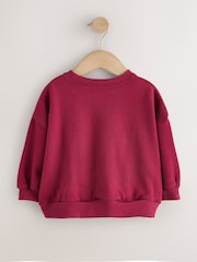 Berry Red Christmas Capybara Crew Neck Sweatshirt (3mths-7yrs) - Image 2 of 4