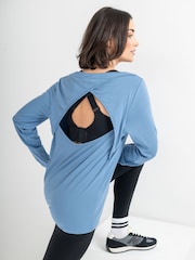 Pour Moi Blue The Off Duty Long Sleeve Yoga Top - Image 2 of 4