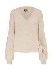 Crème - Pour Moi Le Cardigan cache-cœur en maille douce - Image 3 de 4