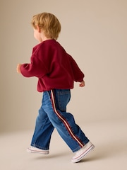 Mid Blue & Red Side Tape Wide Fit Jeans (3mths-7yrs) - Image 2 of 4