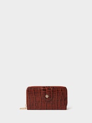 Osprey London The Carla Leather Zip Around Brown Purse - Imagen 1 de 6